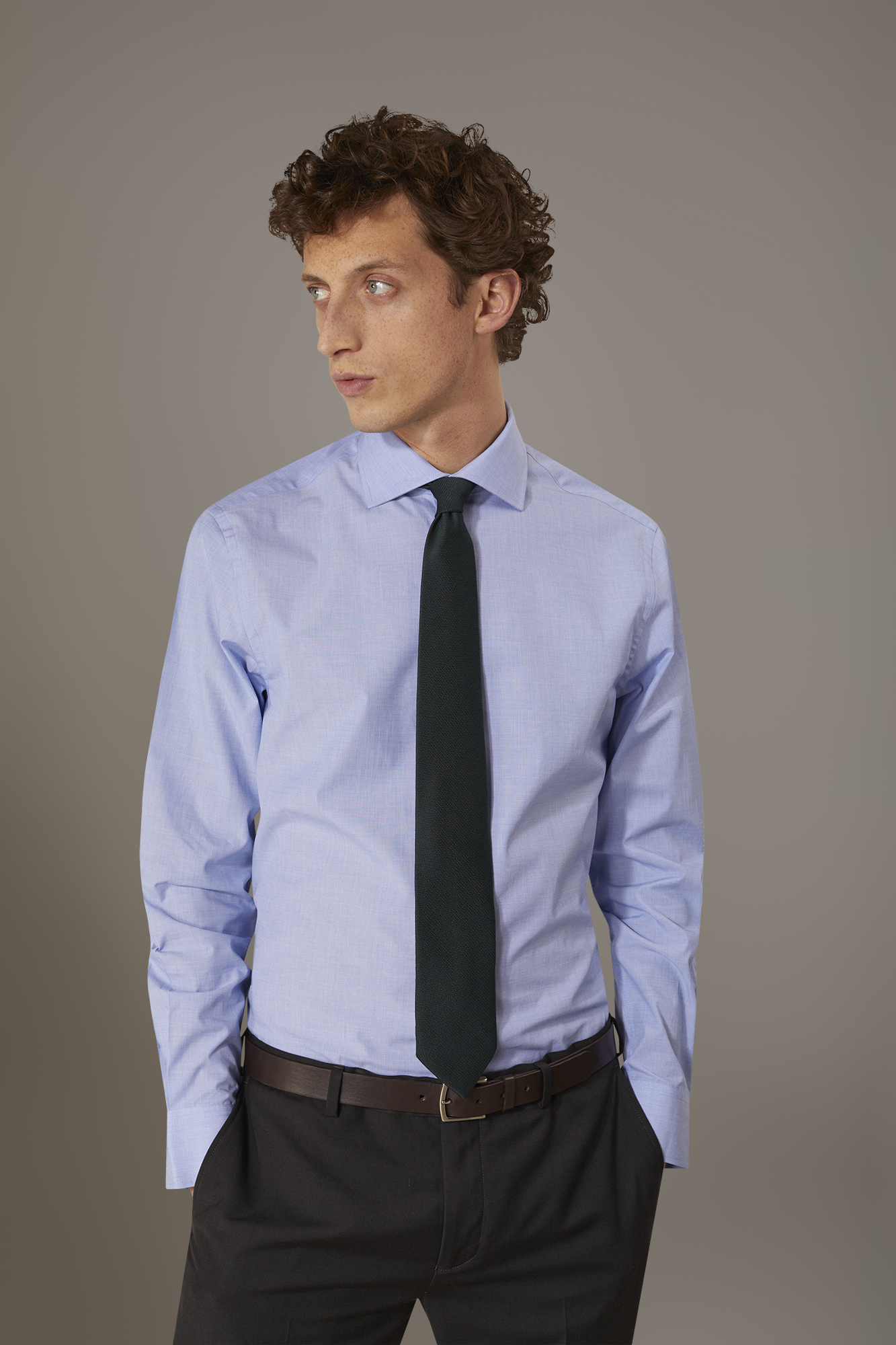 Camicia Classica Collo Francese Classic Fit Fil A Fil Doppelganger